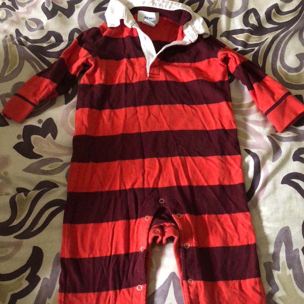 Red with burgundy bodysuit.